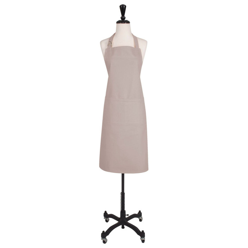 Solid Bib Apron, Drizzle, D-Ring Neck Tie