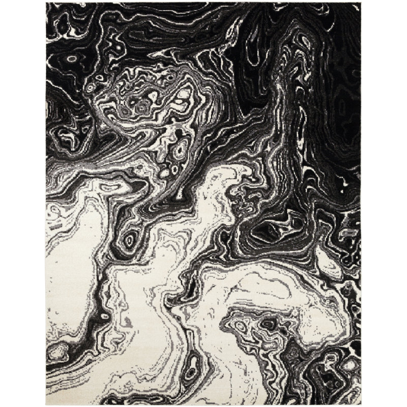 Dingess Abstract Indoor Rug, Rectangle 6'7" x 9'