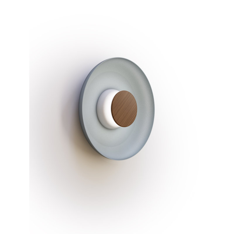 Totem Sconce Metal, 12" H x 12" W x 12" D, White/Walnut