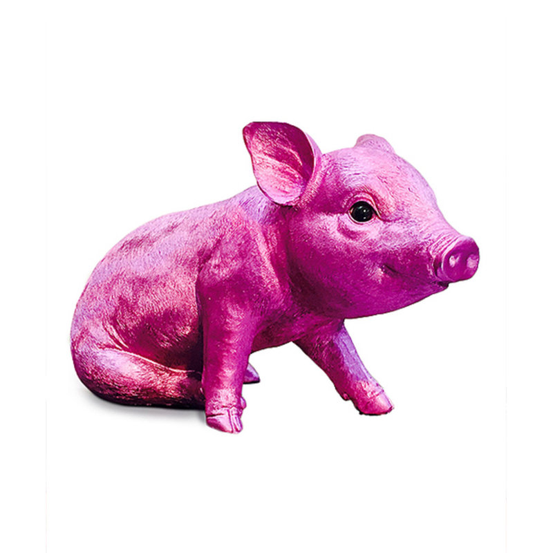 Dyani Pink Chrome Piggy Standing - 9.5" long