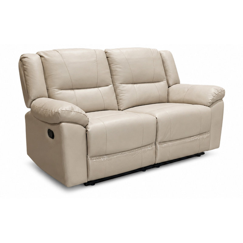 Causeuse inclinable en cuir Las Vegas - Crème, Cream
