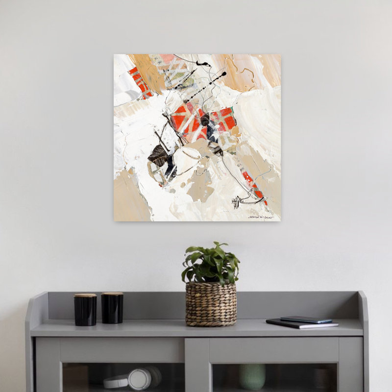 Art contemporain abstrait à la volée, H 18 po x l 18 po