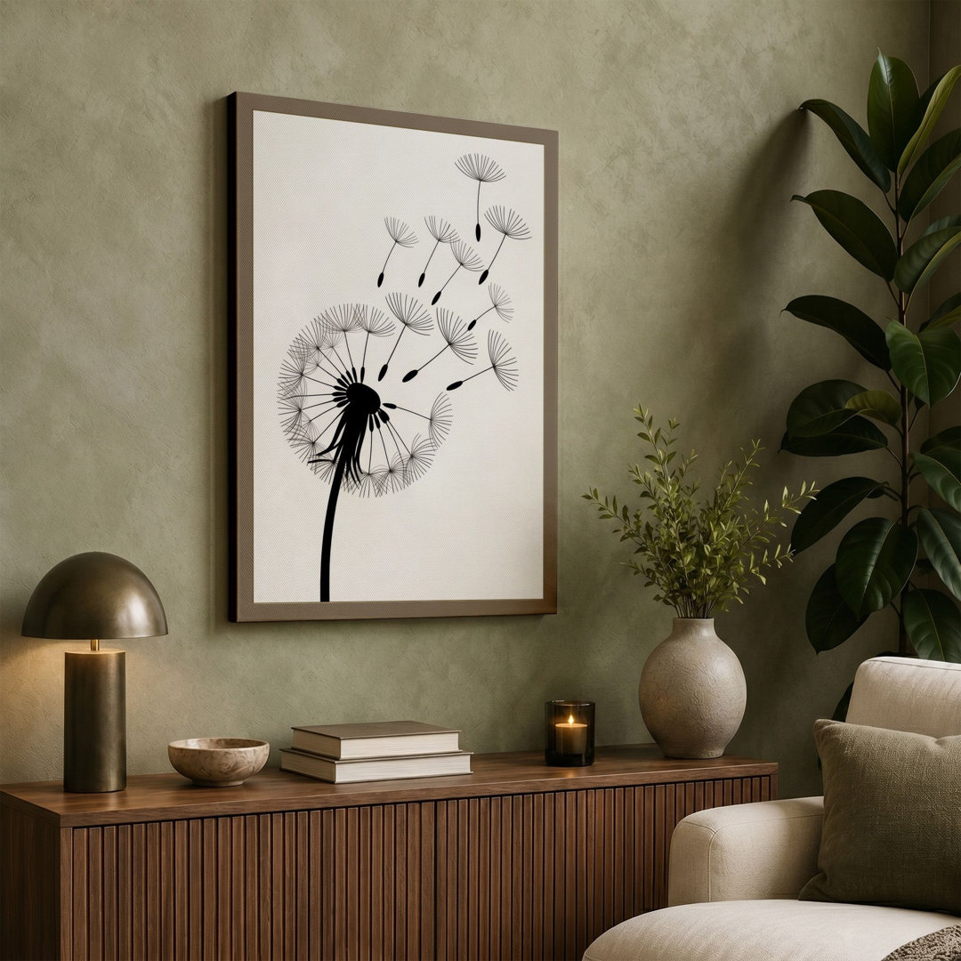 Dandelion Seeds in Flight Botanical - Wrapped Canvas