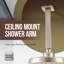 Bras de douche à fixation au plafond droit 10 po avec bride, bras de douche carré pour douche à effet pluie, finition nickel-125094908