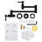Brass Wall Mounted Two-Handle Pot Filler Kitchen Faucet with Double Joint Swing Arm-69766042
