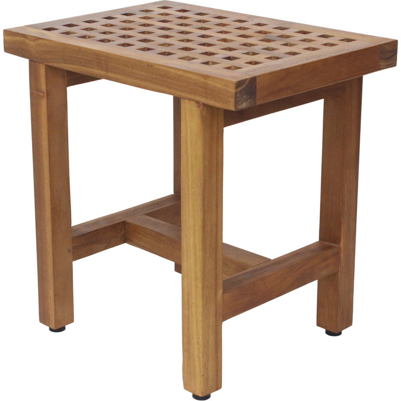 Grate Lotus 18" W Teak Shower Bench, Teak Oil