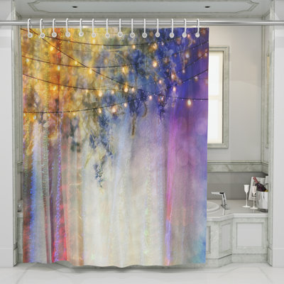 Rideau de douche simple Ombre + crochets