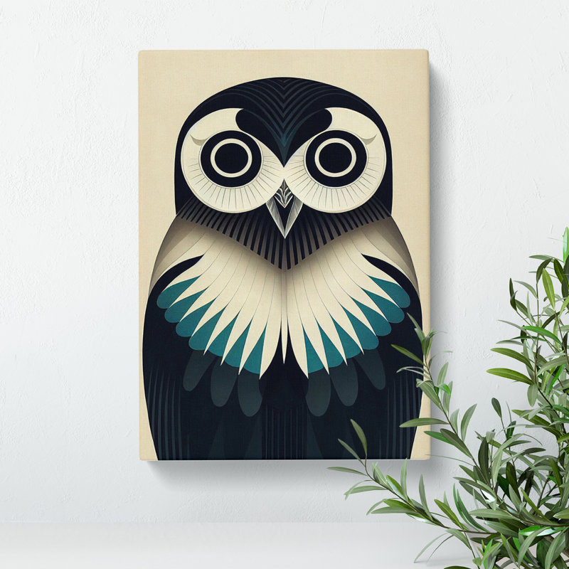 Unique Owl No.6 - Print, Wrapped Canvas, 50cm H x 35cm W x 3cm D, No Matte