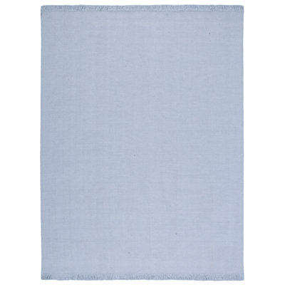 Lauren Ralph Lauren Hand Loomed Wool/Cotton Solid Colour Rug in Light Blue