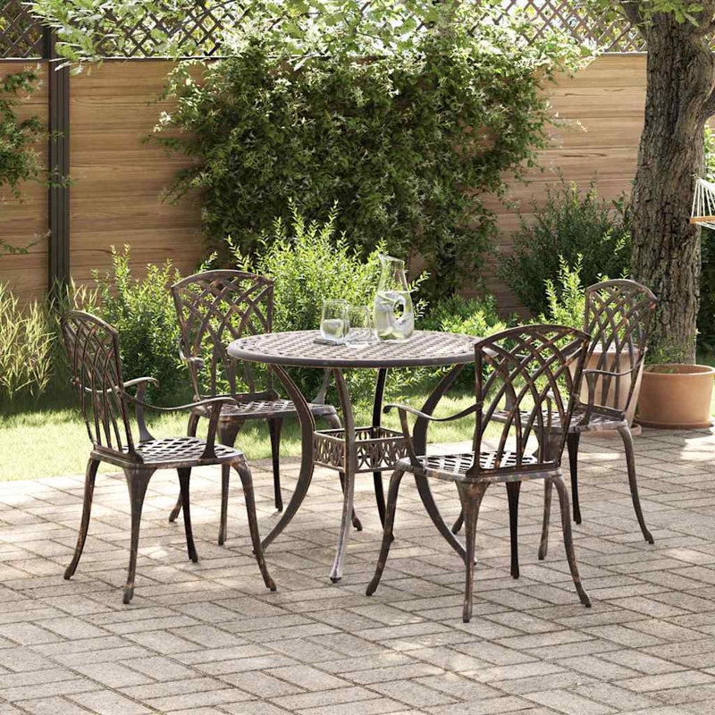 4 - Person Patio Dining Set with Square Table, Bronze
