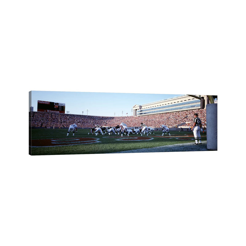 Football Game, Soldier Field, Chicago, Illinois, USA - Wrapped Canvas Panoramic Print, 30.48 cm H x 91.44 cm W x 1.91 cm D