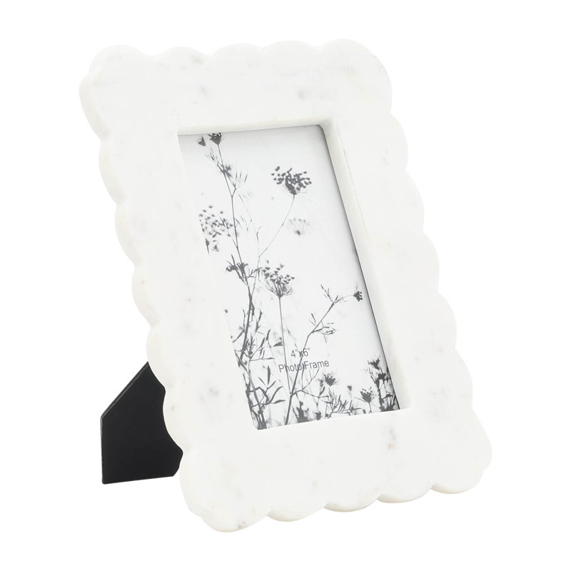 Cadre pour photo simple en marbre blanc 4 "x 6" Ashe