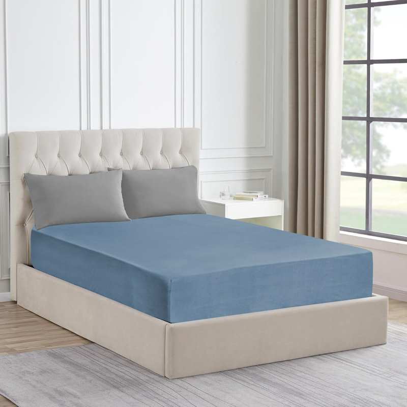 Shloima Premium Quality Cotton 30cm Jersey Fitted Sheet Soft, Comfortable, Perfect Fit, Breathable & Durable, Kingsize (5')