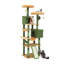 Tour pour arbre à chat Cactus, mobilier pour chat Cactus à plusieurs niveaux avec 2 lits plateforme et 2 maisons pour chat, grand arbre à chat mignon avec lit à structure en métal et 1 hamac