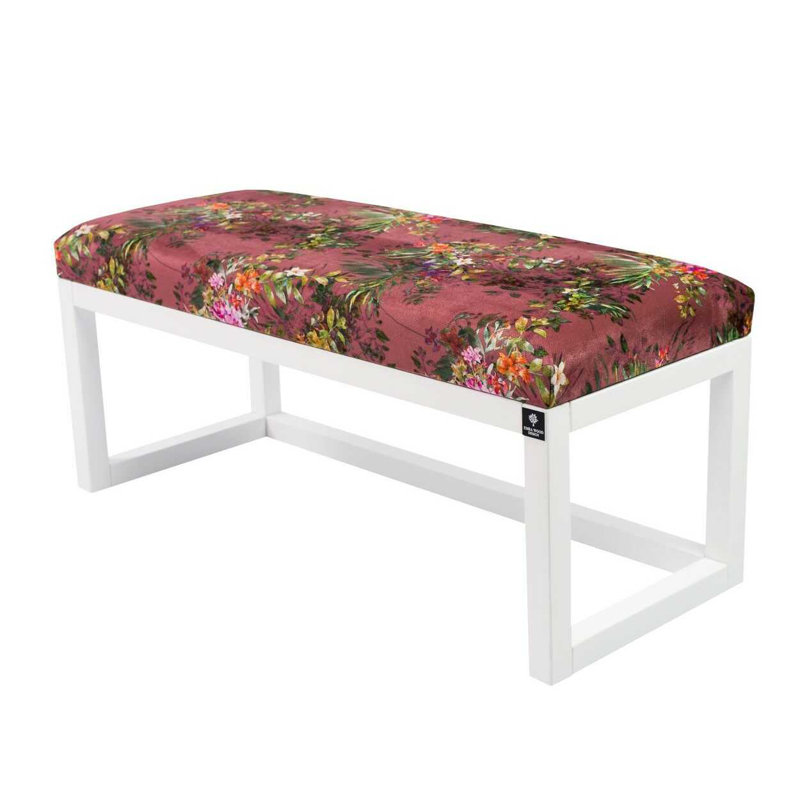 Velvet Upholstered Bench, Paradis01, 40cm H x 125cm W x 35cm D