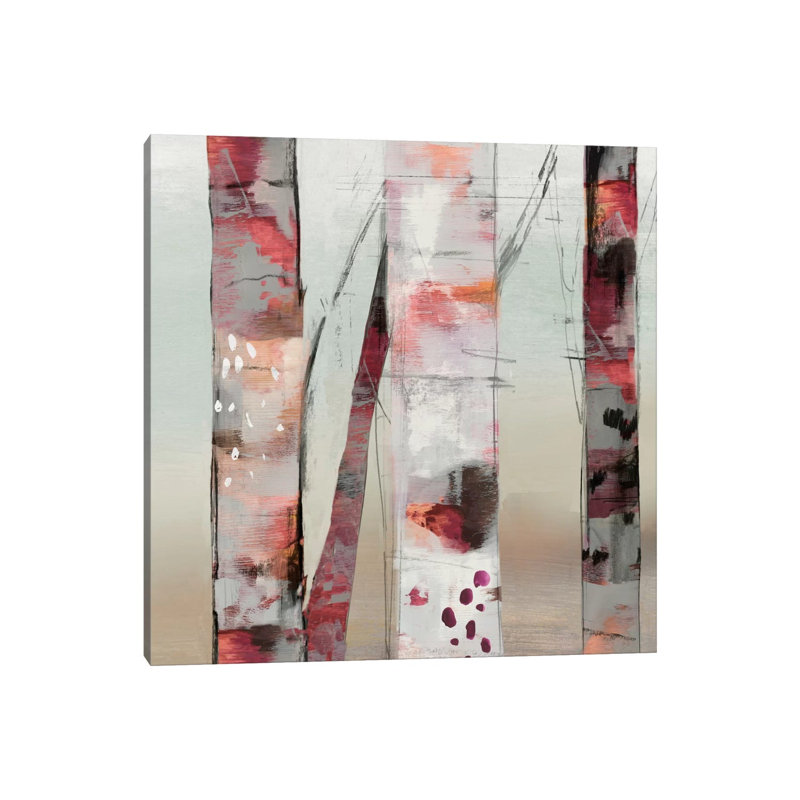 Sunset Birch III by Allison Pearce - Wrapped Canvas Painting, 45.72 cm H x 45.72 cm W x 3.175 cm D