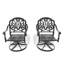 Ensemble de 2 fauteuils pivotants de jardin avec coussins bruns et structure en aluminium moulé