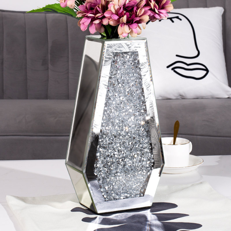 Vase de table d'intérieur en céramique Cerise, Argent argent