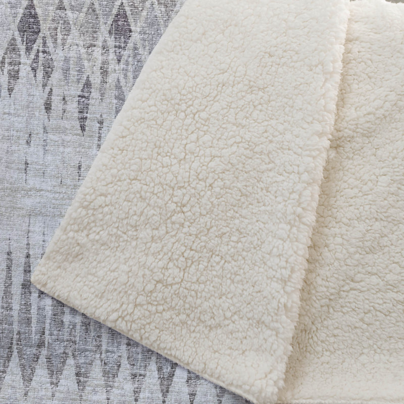 Premium Machine Washable Addison Sherpa Throw Blanket, Beige Geometric