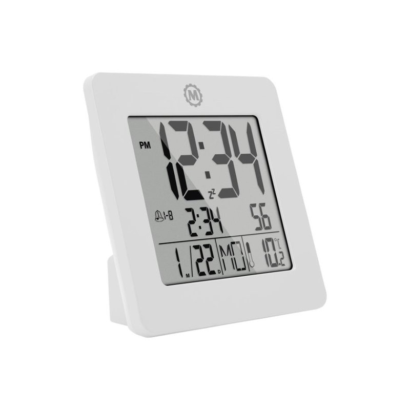Digital Electric Tabletop Clock with Alarm, White