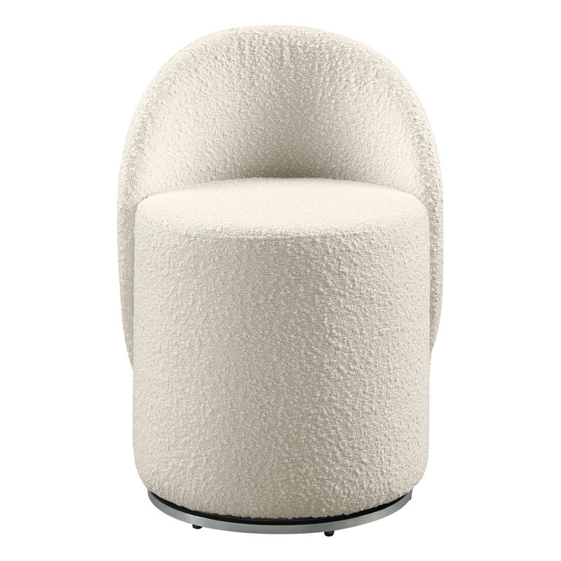 Tabouret de coiffeuse en acier, Crème texturée