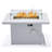 Chelsea Rectangle Aluminum Propane Smokeless Fire Pit Table with Hidden Fuel Tank-1138056778