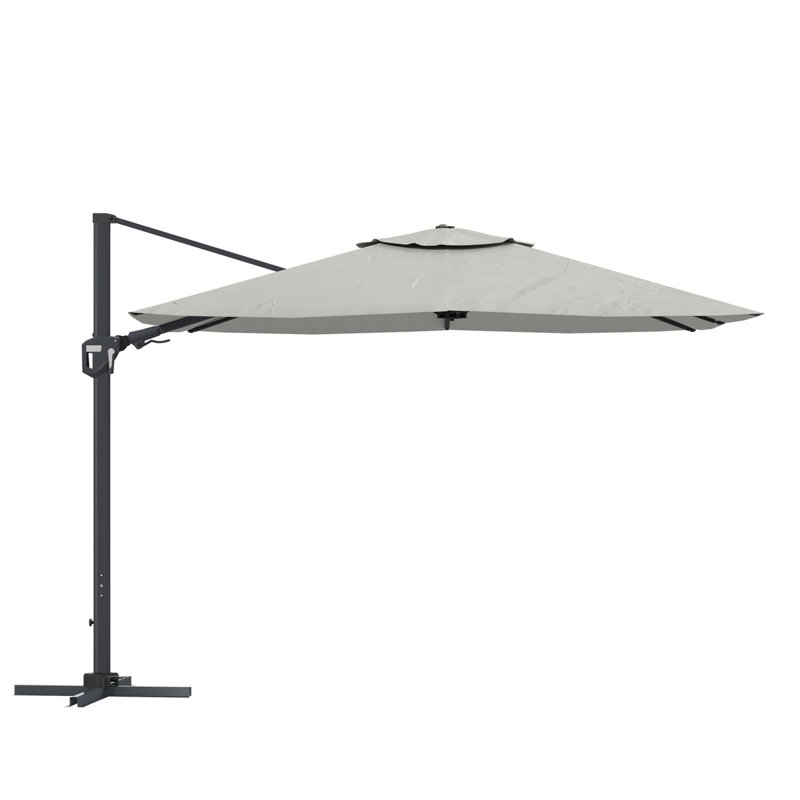 Parasol de patio carré en porte-à-faux 11 pi (sans base de parasol), Beige
