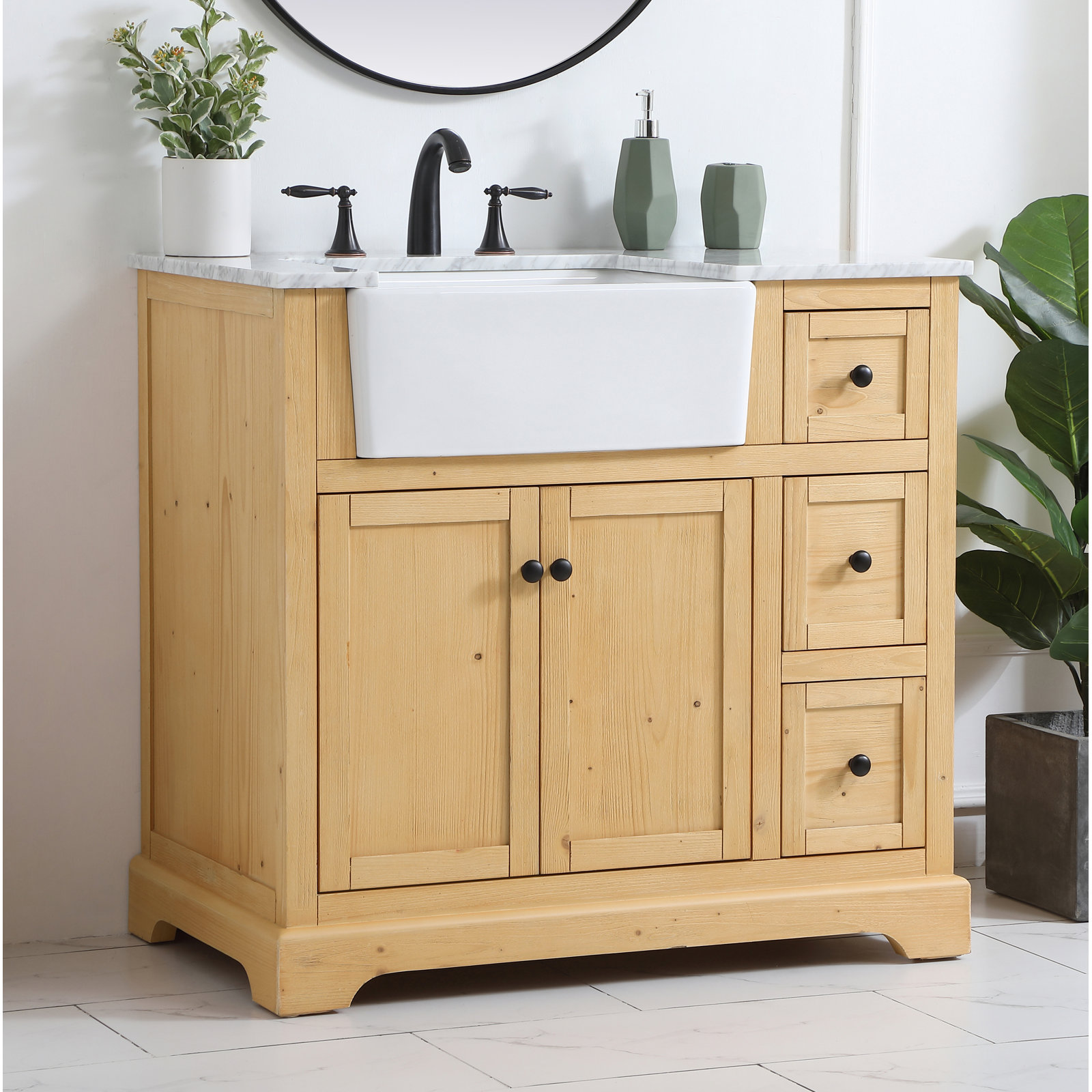 Pardue 36'' Single Bathroom Vanity, Natural Wood
