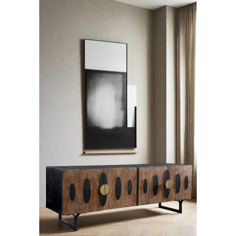Buffet moderne de 80 po avec 4 portes Bosserman - Élégante console de rangement ou meuble multimédia