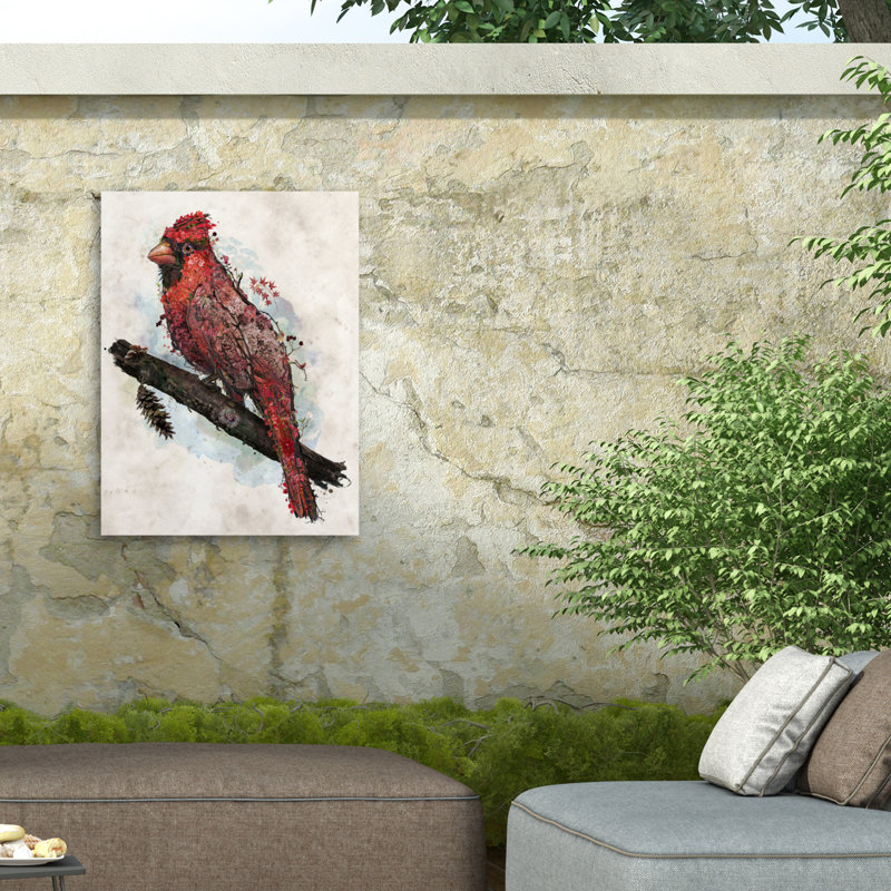 Toile extérieure Barrett Biggers Northern Cardinal, H 14 po x l 19 po