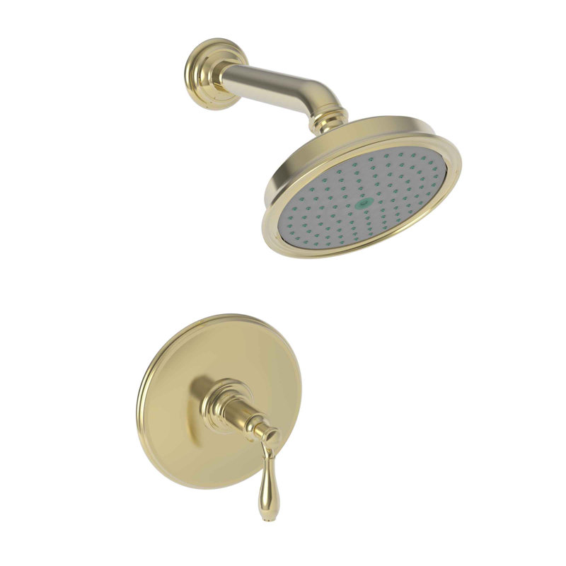 Ithaca Balanced Pressure Shower Trim Set with Shower Head, French Gold - PVD
