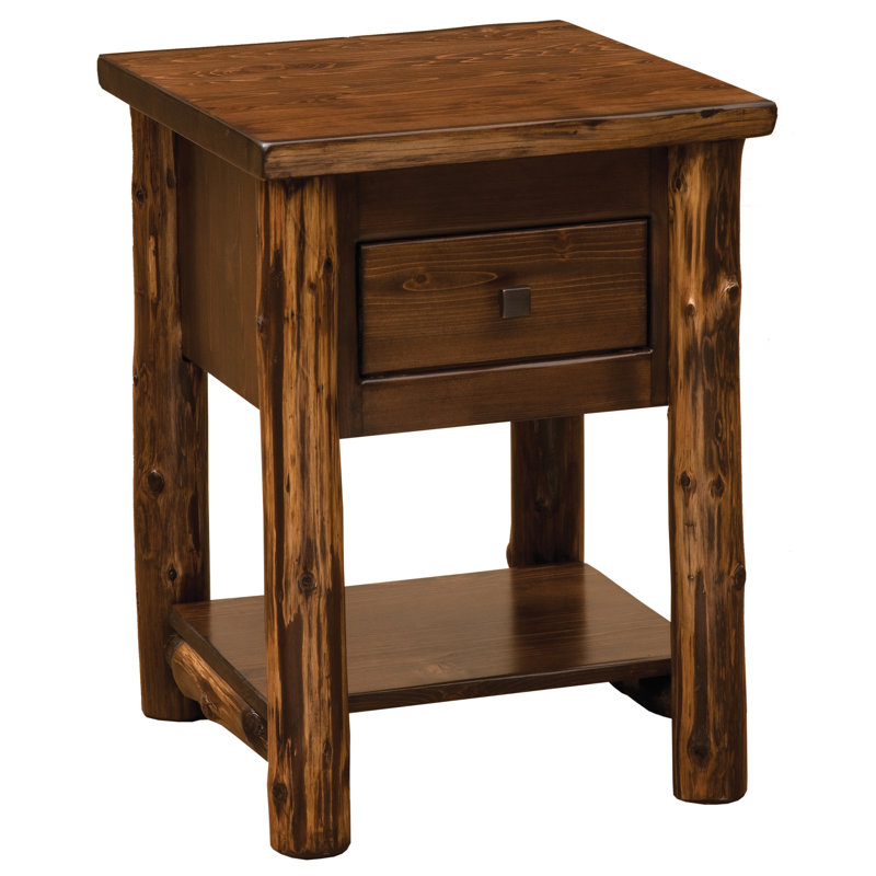 Fireside Lodge Headwaters One Drawer Nightstand with Shelf - Coffee