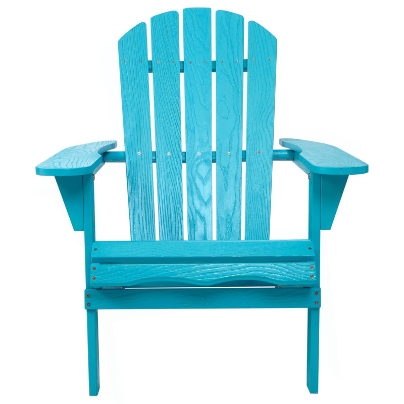 Chaise de patio en bois pour le jardin Chaise d'extérieur pliante en bois Adirondack, Turquoise Blue
