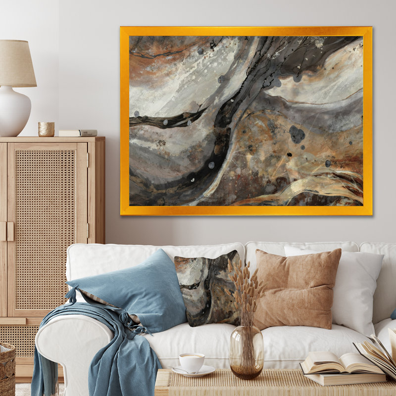 «Morning Effervescence II», reproduction sur toile, Cadre doré simple, H 34 po x l 44 po x P 1,5 po