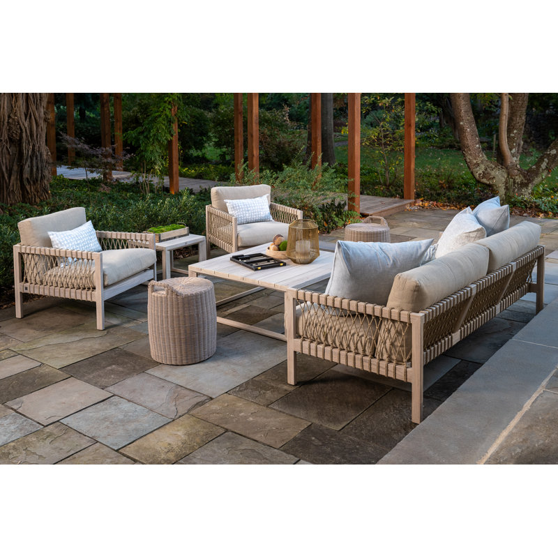 Chatham Outdoor Ottoman, Ivory