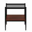 Table basse et tables de bout, table en verre trempé avec tablette en bois pour le salon-704703852-704703855