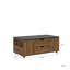 Table basse relevable avec tabourets et rangement
