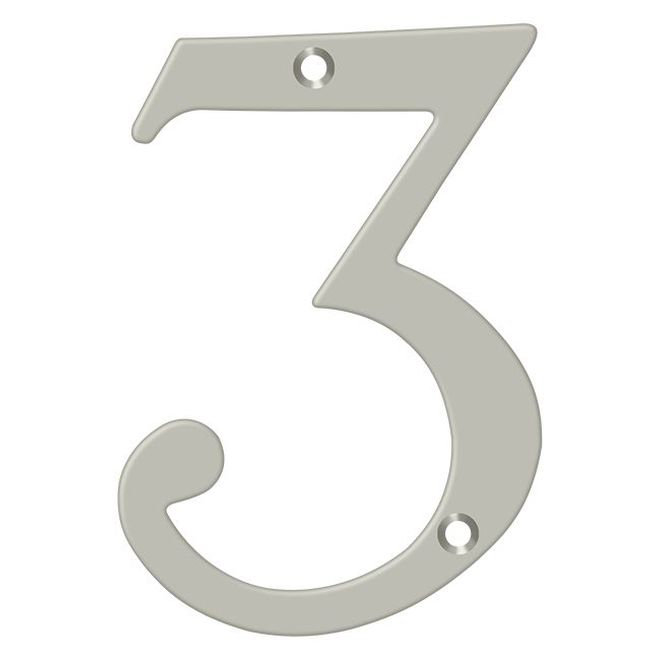 Chiffres de 4 po Deltana, Nickel brossé, 3