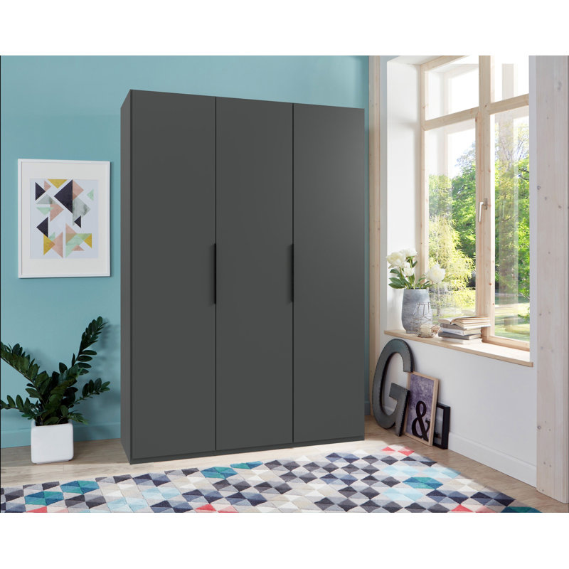 Guardino 3 Door Wardrobe, Graphite, 216cm H x 150cm W x 58cm D