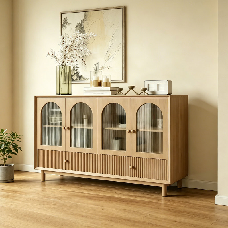 Buffet luxueux rétro de style chinois, 35.4" H x 55.1" W x 15.7" D
