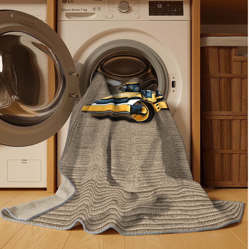 Tapis de transport gris lavable à la machine, Carré 7 pi