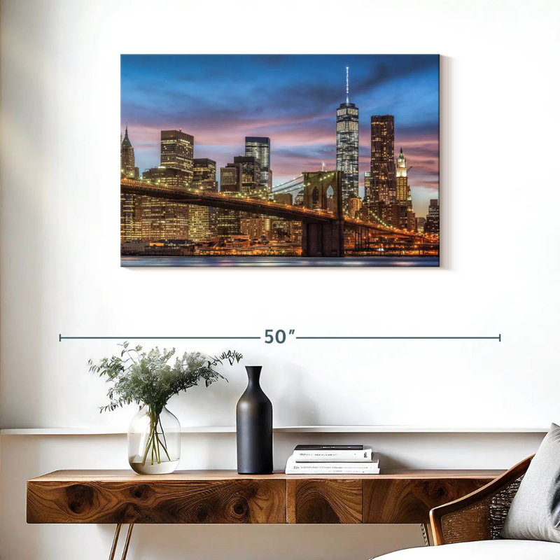 Lilie Brooklyn Bridge Skyline, H 24 po x l 36 po