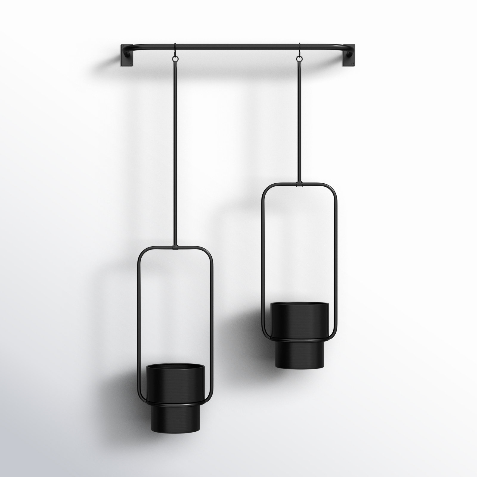 Clemensia Metal Hanging Planter - Set of 2, Black