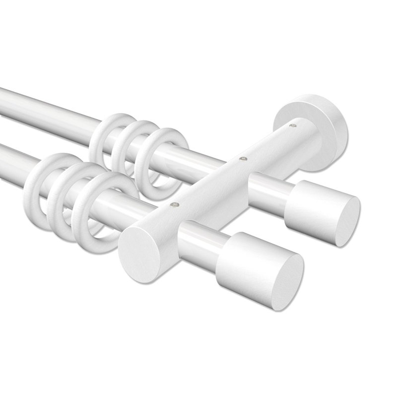Buena Vista Adjustable 2cm Double Curtain Pole, 5cm H x 280cm W x 18cm D