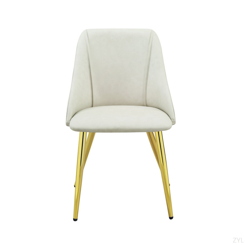 Ensemble de 2 chaises d'appoint blanches en cuir synthétique