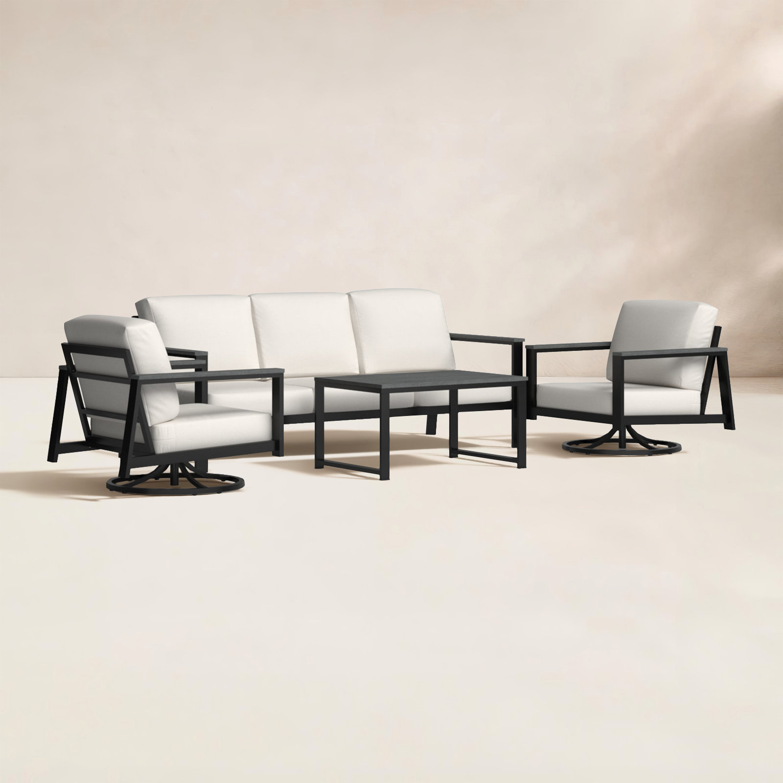 Townsend 5-Person Patio Seating Group, Sunbrella Canvas Natural