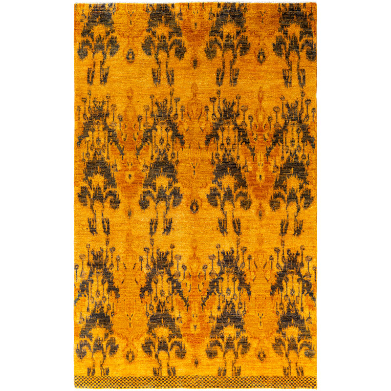 Tapis orange contemporain en laine noué à la main Conte 5 pi 10 po x 9 pi 2 po Conte