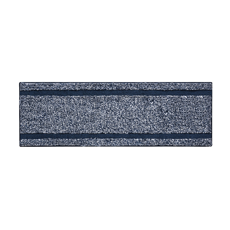 Heathered Hotel Microfiber Bath Rug Runner, 20" x 60", Navy/White