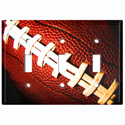 Sports Themed 3 - Gang Toggle Light Switch Standard Wall Plate