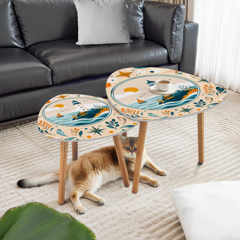 Ensemble de 2 tables basses gigognes Triangle